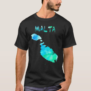 T-shirt Carte Malte Isolée Colorée En Aquarelle Colorée