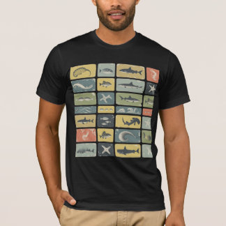 T-SHIRT CARTE MARINE DE DIVERSES CRÉATURES