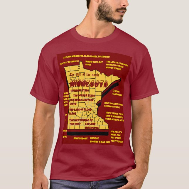T-shirt Carte Minnesota 3d (Devant)
