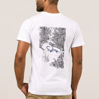 T-Shirt Carte Moderne de Sydney - Souvenir de Voya