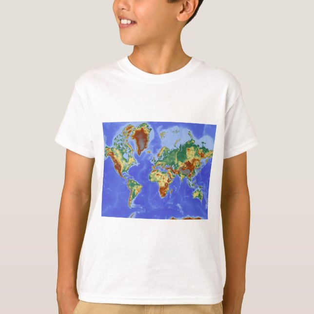 T-shirt Carte mondiale géographique internationale (Devant)