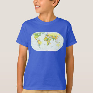 T-shirt Carte mondiale Globe Pays Atlas