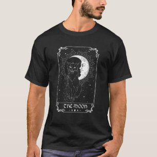T-shirt Carte Moon Tarot Crescent Moon Et Chat Hallowee