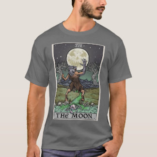 T-shirt Carte Moon Tarot Gothique Halloween Werewolf Spoo