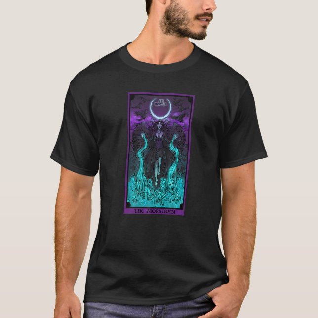 T-shirt Carte Morrigan Death Tarot Gothic Pagan sorcière T (Devant)