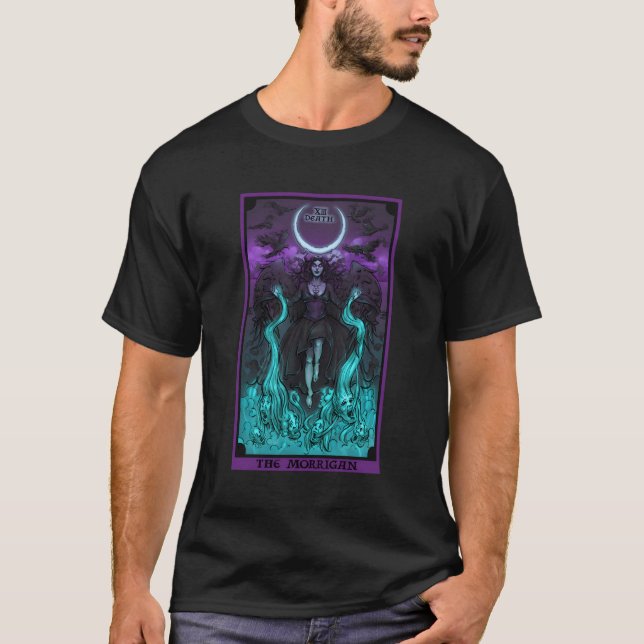 T-shirt Carte Morrigan Death Tarot Gothic Pagan sorcière T (Devant)