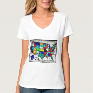 T-shirt Carte multicolore des États-Unis représentant l'et
