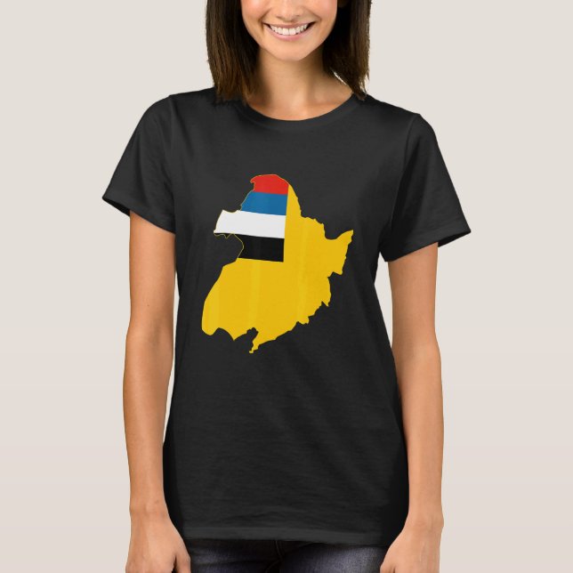 T-shirt Carte Nationale Du Drapeau Du Manchukuo (Devant)