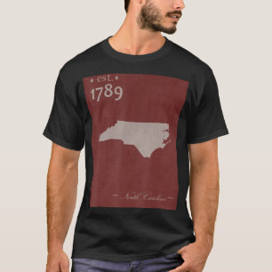 T-shirt Carte NC Caroline du Nord Grunge État Vintage Grap