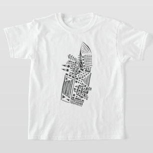 T-shirt Carte Noir Blanc Art Tribal Tatouage Abstrait