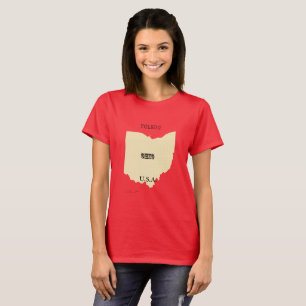T-shirt - Carte Ohio avec ville