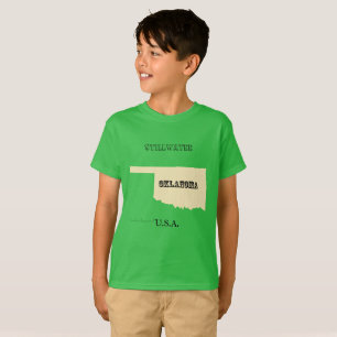 T-shirt - Carte Oklahoma avec la ville