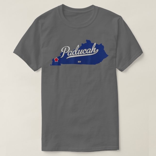 T-shirt Carte Paducah Kentucky KY (Design devant)