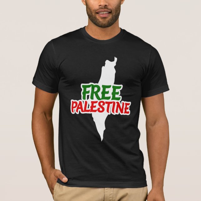 T-shirt Carte Palestine libre, Solidarité, Palestine (Devant)