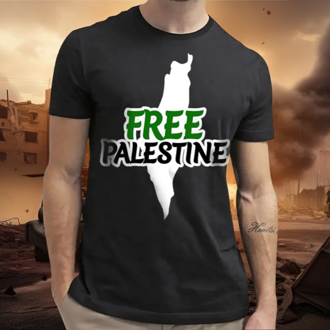 T-shirt Carte Palestine libre, Solidarité, Palestine (Créateur téléchargé)