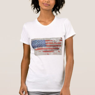 T-shirt Carte Patriotique vintage Américaine Drapeau Sur M