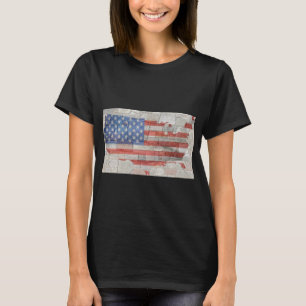 T-shirt Carte Patriotique vintage Américaine Drapeau Sur M