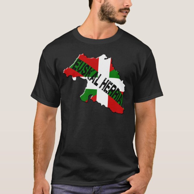 T-shirt Carte pays basque plus drapeau euskal herria (Devant)