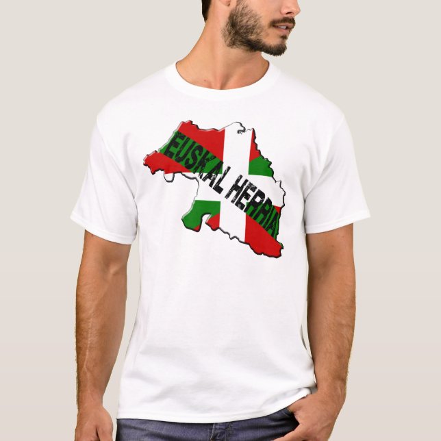 T-shirt Carte pays basque plus drapeau euskal herria (Devant)