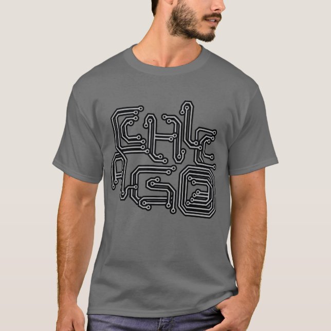T-shirt Carte PCB électronique T de Chicago - gris-foncé (Devant)
