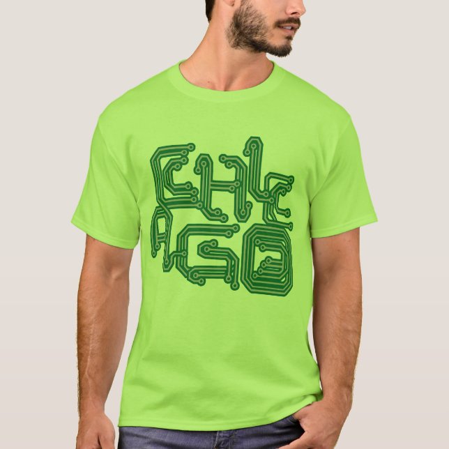 T-shirt Carte PCB électronique T de Chicago - vert clair (Devant)