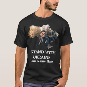 T-shirt Carte photo personnalisée Ukraine-I stand avec Ukr