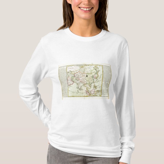 T-shirt Carte physique de l'Asie (Devant)