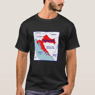 T-shirt Carte politique de la Croatie aux couleurs du drap