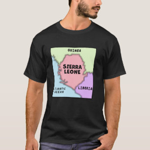 T-shirt Carte politique de la Sierra Leone, pays voisin