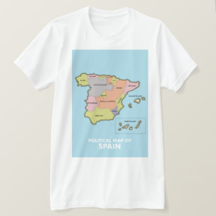 T-shirt Carte politique de l'Espagne.