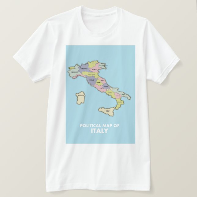 T-shirt Carte politique de l'Italie (Design devant)