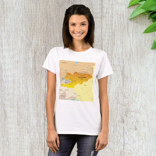 T-shirt Carte politique du Kirghizistan et d'Asie centrale