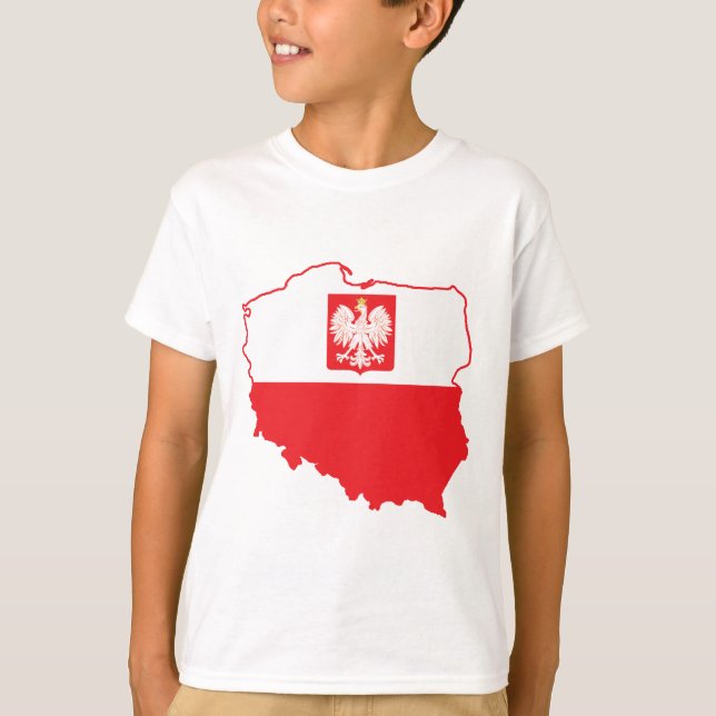 T-shirt Carte Pologne En Polonais (Devant)