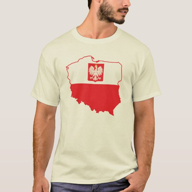 T-shirt Carte Pologne En Polonais (Devant)