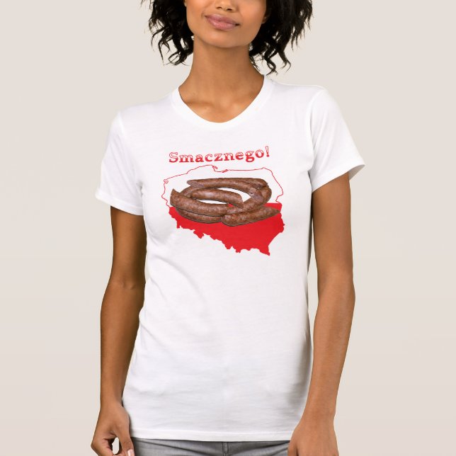 T-shirt Carte polonaise de Kielbasa Smacznego (Devant)