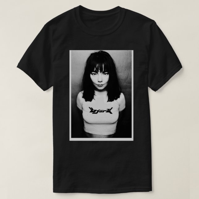 T-shirt Carte postale Björk noir blanc des années 90 (Design devant)