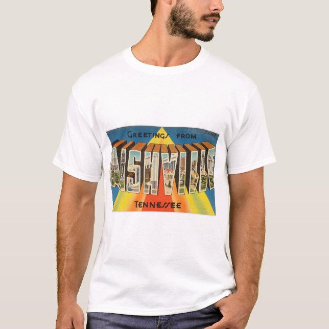 T-SHIRT CARTE POSTALE DE NASHVILLE  (Devant)