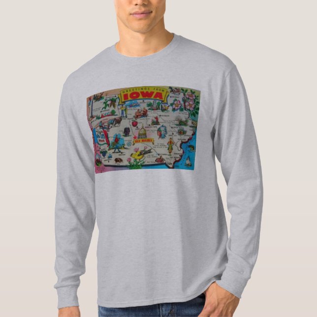 T-shirt Carte postale de penny d'état de l'Iowa (Devant)