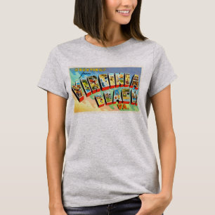T-shirt Carte postale de Vintage voyage de Virginia Beach