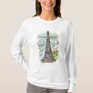 T-shirt Carte postale dépeignant Tour Eiffel