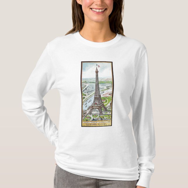 T-shirt Carte postale dépeignant Tour Eiffel (Devant)