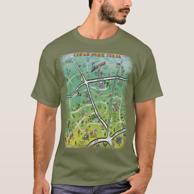 T-shirt Carte Poster de Cedar Park (Devant)