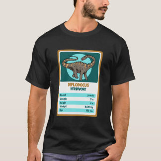 T-shirt Carte Quartet Diplodocus Dinosaur Fait