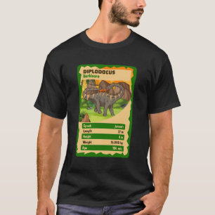 T-shirt Carte Quartet Diplodocus Dinosaur Fait