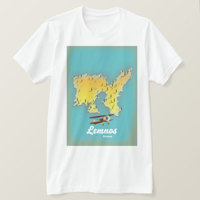 T-shirt Carte rétro de Lemnos Grèce (Design devant)