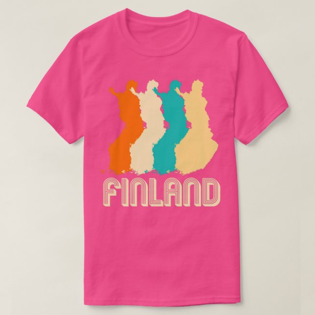 T-shirt Carte Retro Finlande (Design devant)