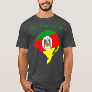 T-shirt Carte Rio Grande do Sul Design du drapeau Brésil