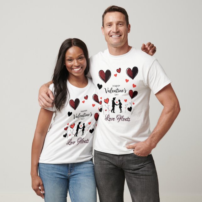 T-shirt Carte romantique Saint-Valentin (Unisexe)