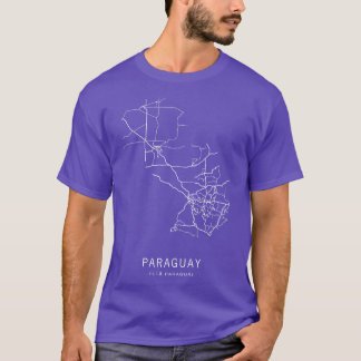 T-shirt Carte routière du Paraguay
