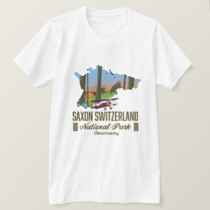 T-shirt Carte Saxon Suisse Parc national Allemagne
